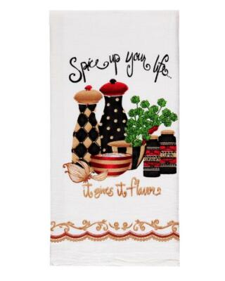 '' Spice Up Your Life ''   Flour Sack Kitchen Dish Hand Towel by Kay Dee
