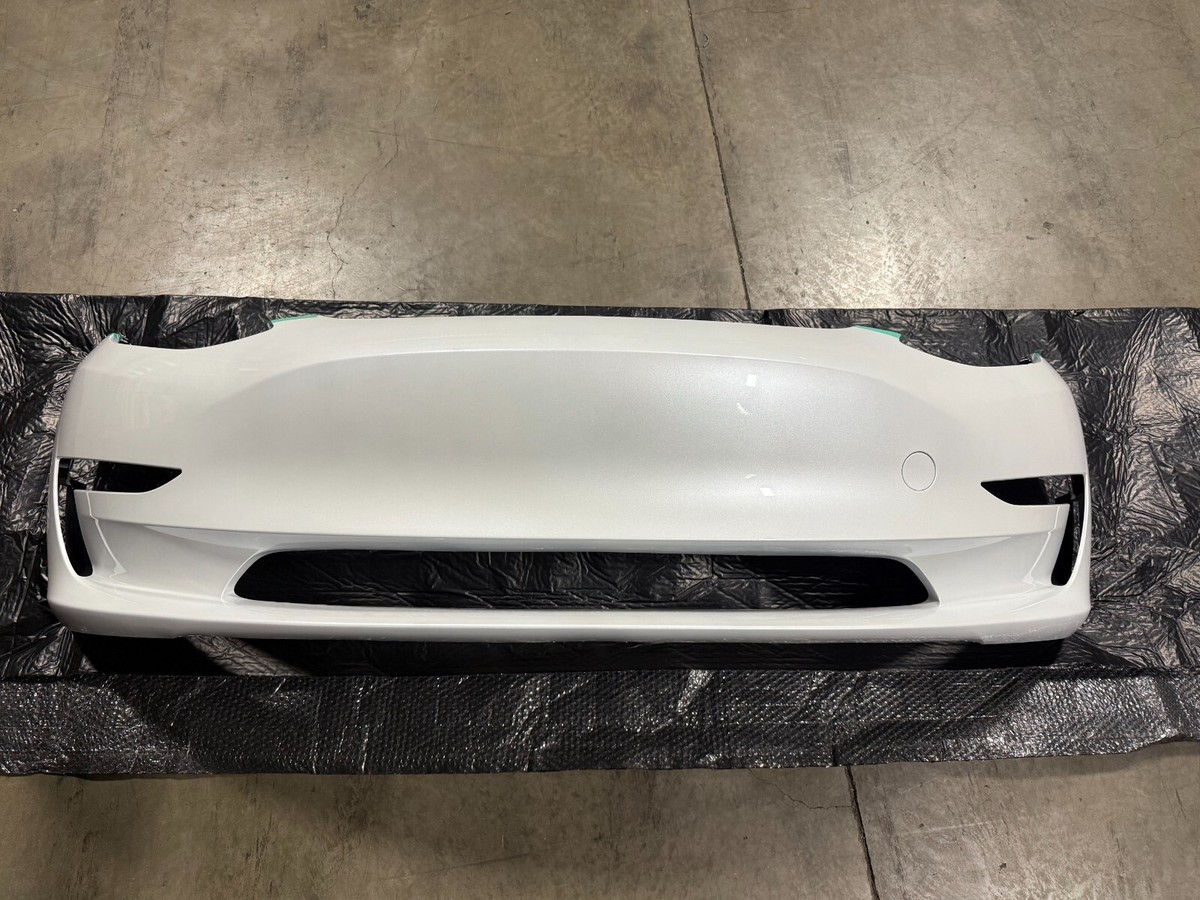 OEM Tesla Model 3 Front Bumper Pearl White Without Parking Assist