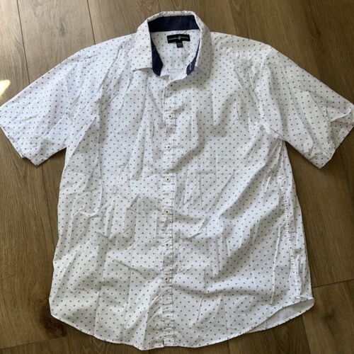 Men's Beverly Hill Polo Club Button Front Shirt - 2XLB (See Measurements) White