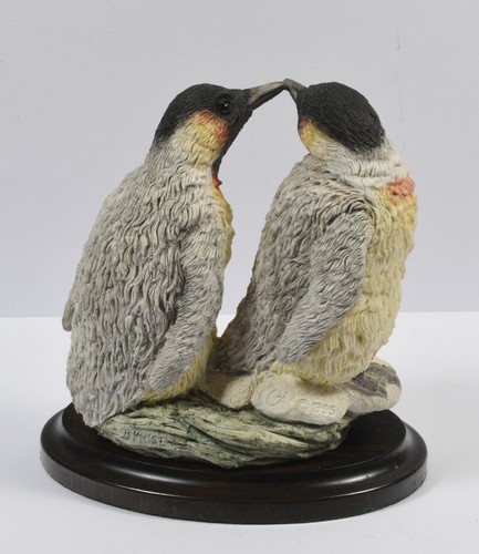 Beautiful Country Artists Loved Up Penguins Figure on Stand - Picture 2 of 5
