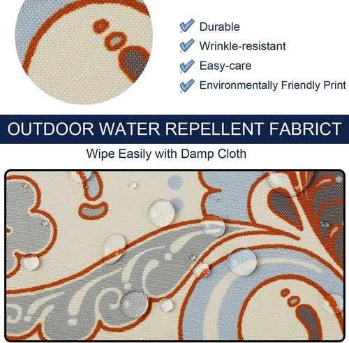 Water-Resistant Patio Cushion Slip Covers with Zipper - Vintage Style (24x22x... - Picture 4 of 10