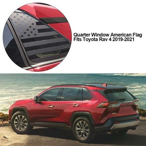 2pcs/set USA Flag PVC Sticker Rear Side Window Decal for Toyota Rav4 2019 - Picture 5 of 7