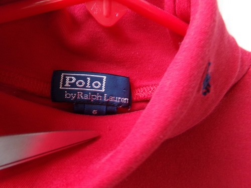 Vtg RALPH LAUREN Boys Size 6 TURTLENECK Shirt Red POLO 100% Cotton Solid Classic - Picture 12 of 14