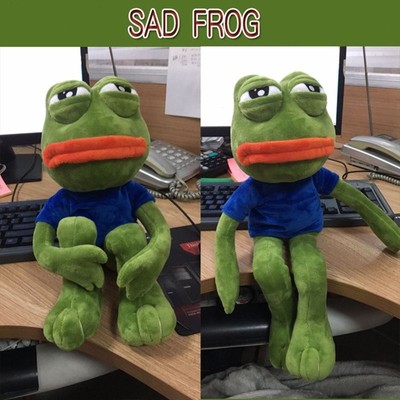 Peluche Di Pepe La Rana 45 Cm – Meme 4chan Rana Triste, Morbido Peluche Multicolore (2023)