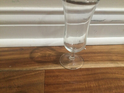 1 Luminarc France Silver Platinum Silver Rim parfait glass 5.5''X2.25''