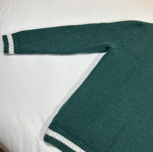 H&M Divided Sweater Mens Small Green Acrylic NY Embroidered Long Sleeve Pullover - Picture 12 of 13