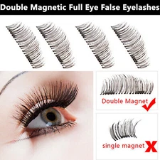 4Pcs Double Magnetic False Eyelashes Reusable 3D Natural Eye Lashes Extension