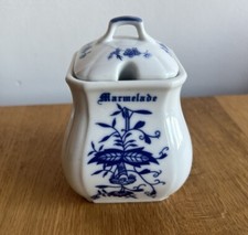 K&S Zwiebelmuster Marmeladendose Deckeldose Vorrat Weiß Blau 80er Vintage Top