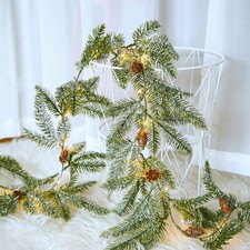 Christmas Garland w/Light Christmas Decor Pre-lit Artificial Pine Garland Wreath