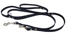 Genuine Leather Dog Leash 6-Way Euro Lead 49"up to 94" long 3/8" wide Small Dogs