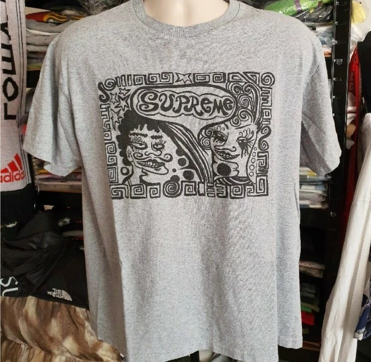 FW18 Supreme Visages T Shirt M Heather Gris T Shirt