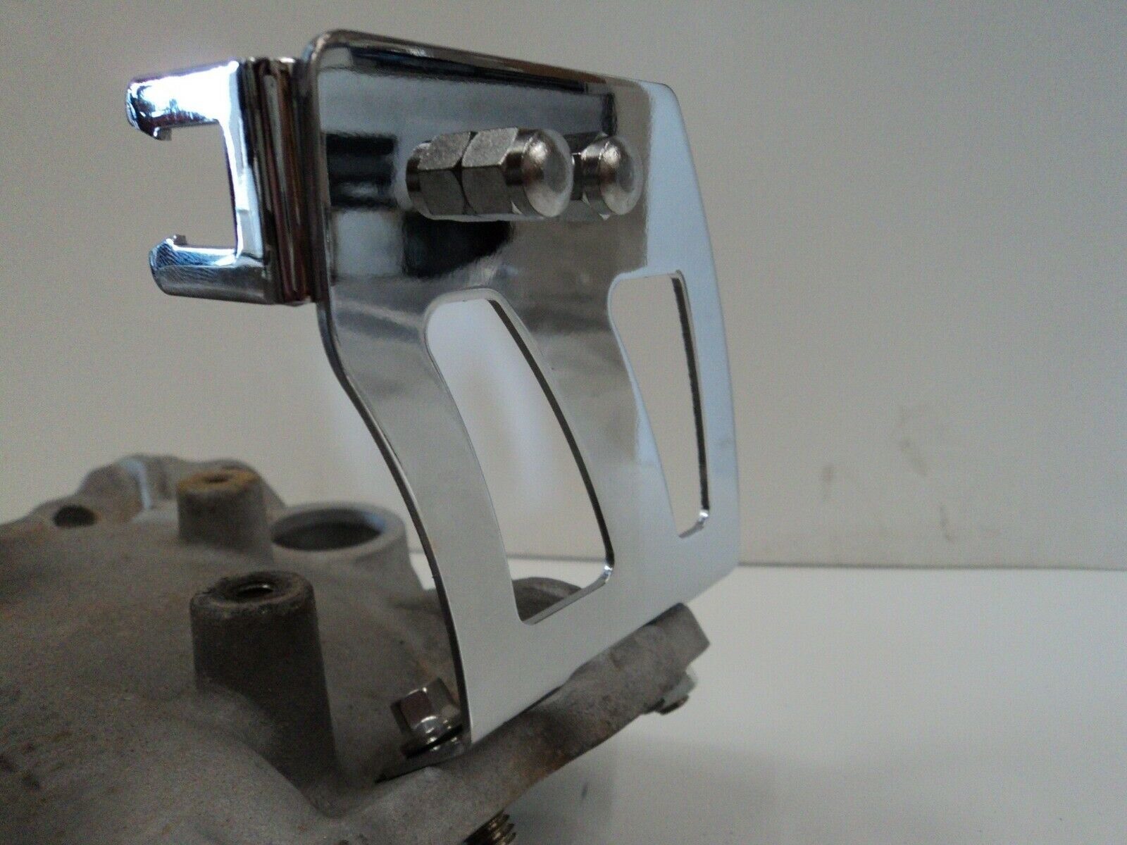 Chrome SB Chevy Adjustable Throttle Cable Kickdown Bracket SBC Holley