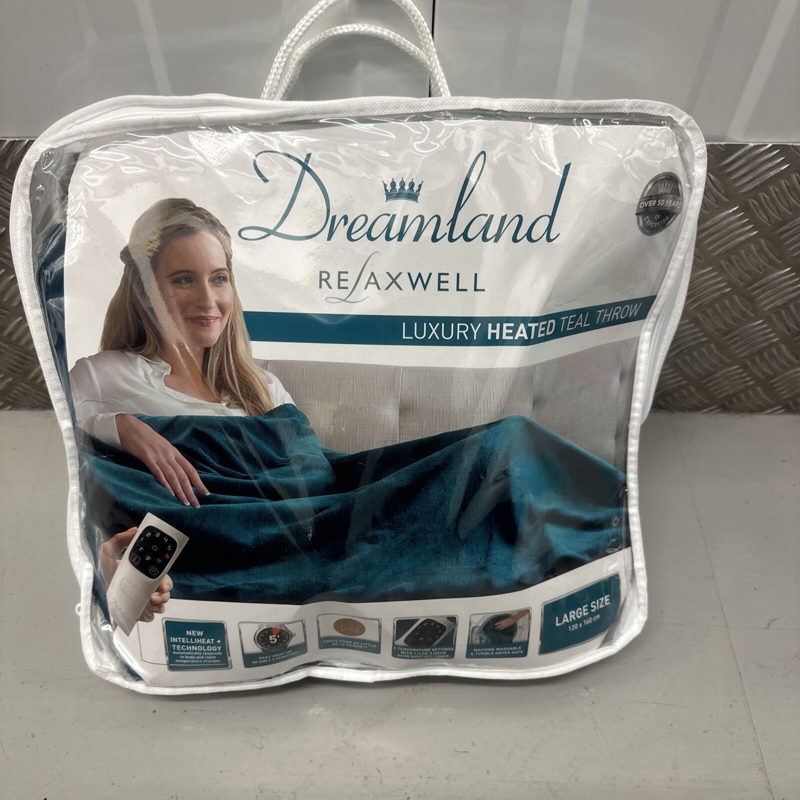 Dreamland Relaxwell 120x160cm Heated Electric Throw Blue (16709