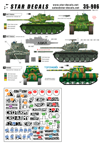 35-906 Cro-Army 1991-95 (pt1). Croatian T-55A. M47 Pershing, M36B2 - Picture 2 of 2