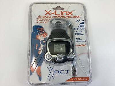 NEW X-Link 2 Way Communicator w Detachable Sports Cord & Belt Clip Walkie Talkie