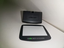 Black battery Cover with Logo  Glass Holographic Screen for Game Boy Advance