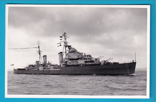 Original PC Size Real Photo Royal Navy H.M.S. ARGONAUT 1946