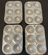 Vintage Childs Aluminum Tin Tart Muffin Pans Baking Toys Kitchen Toy -Lot Of 4