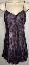 vintage 1999 Victoria's Secret purple floral 100% silk slip dress Sz Med