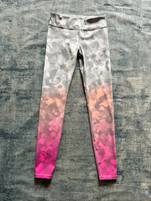 Athleta Girl Gray Coral Pink Athletic Ombre Camo Tights XXL / 16