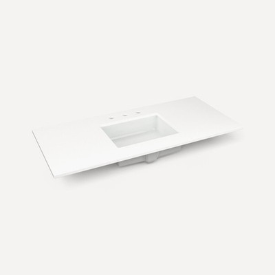 Robern TB49UCO-8 49'' Quartz Vanity Top for Widespread Faucet - Quartz White
