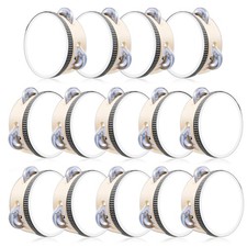 14 Pcs Wedding Tambourine for Adults 4 Inch Wood Metal Jingles Drum Hand Held...