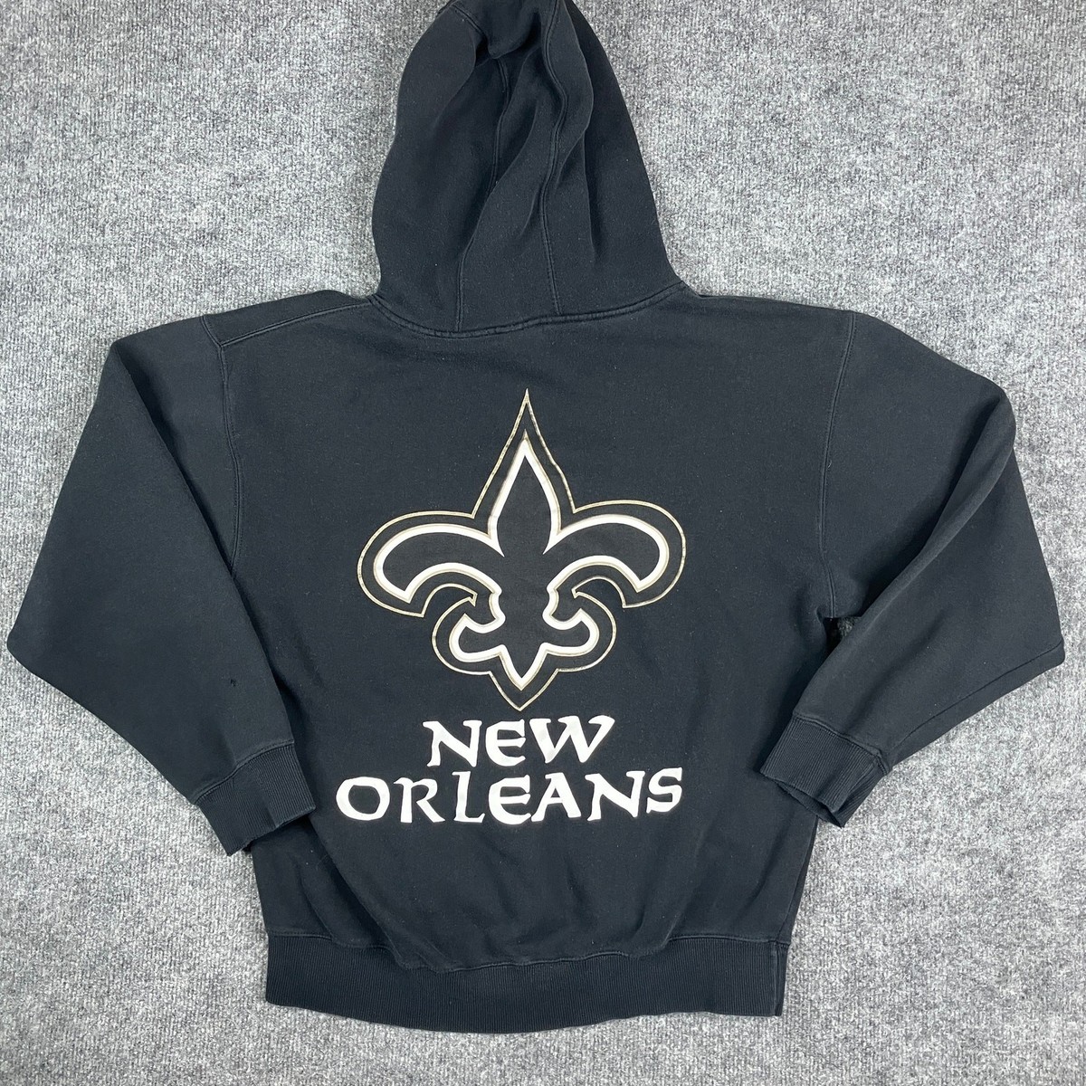 Cotton Heritage Hoodie Mens Size L Black New Orleans Pullover