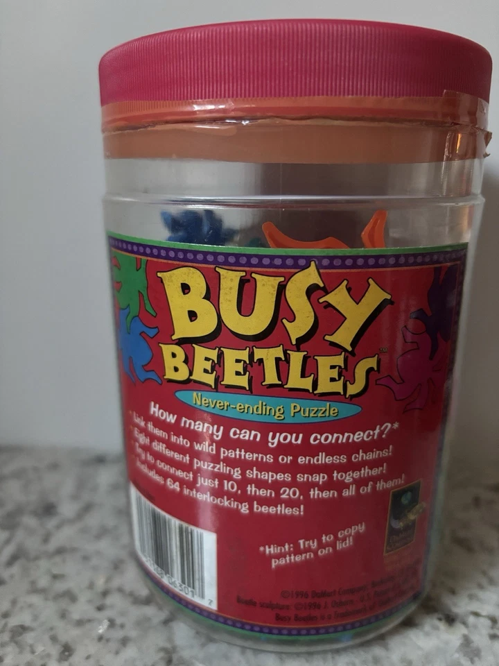 1996 Busy Beetles Never Ending Puzzle Interlocking Pieces Vintage 63/64 Pieces. - Image 2 of 3