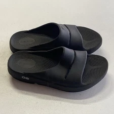 OOFOS OOahh Sport Slide Sandal Comfort Recovery Black Size Women's 7 Men's 5