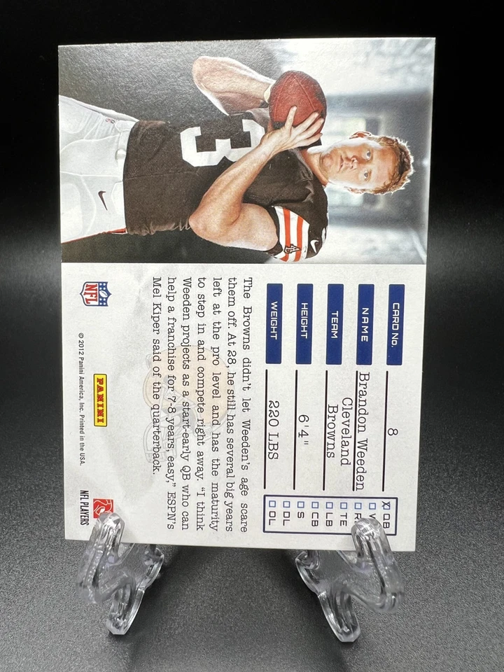 2012 Playoff Prestige - Nfl Draft Tickets Brandon Weeden #8 (RC) - Image 2 of 2