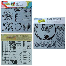 Mixed Media Stencil Set 3 Pack Honeycomb Texture Abstract Batik 6x6 Art Template