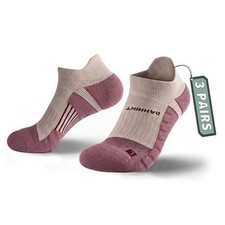 Coolmax Anti-Blister Cushioned Running Ankle Socks 3 Pairs for Medium Purple