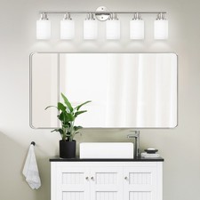 39" 6 Lights Nickel Vanity Light LED Modern Bathroom Mirror Wall Lamp Fixture UL