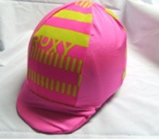 Ecotak Lycra Horse Helmet Cover - Pink & Yellow Roxy Ecotak