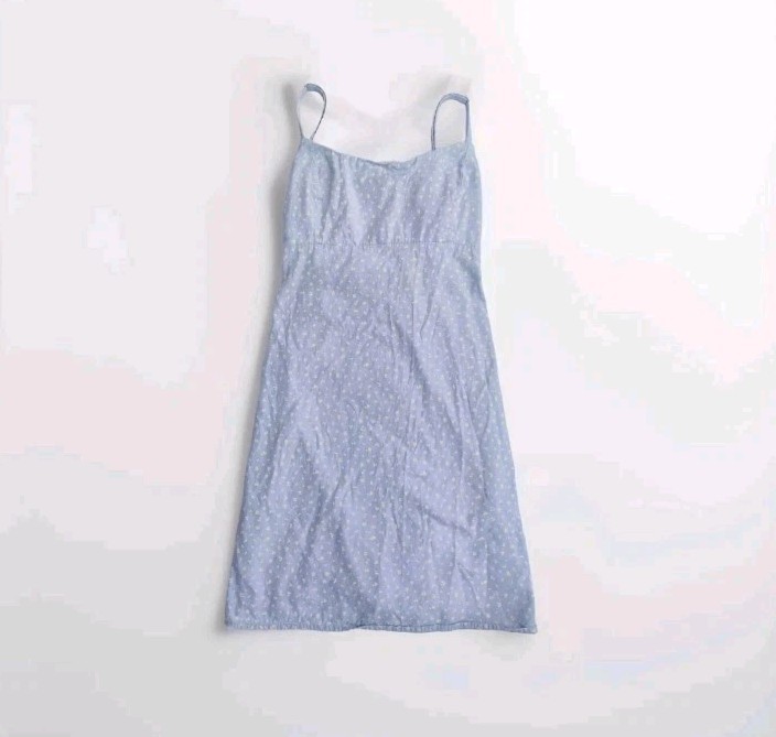 Brandy Melville Women's Blue White Striped Mini Dress w Bow Tie Back Size OS