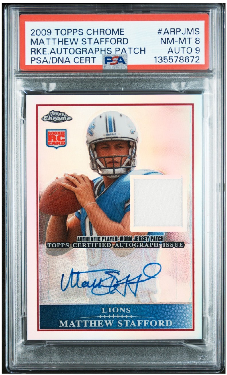Matthew Stafford Topps Chrome Rookie Autographs Patch #ARPJMS Base