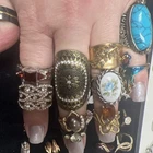 Costume Jewelry 38 RINGS! Vintage to Modern Jewelry Lot Rhinestones