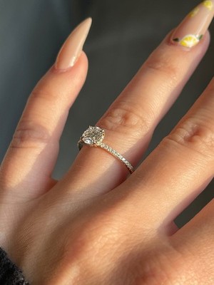 1,30 ctw Rundschliff Moissanit 14k Gelbgold plattiert 925 Braut Verlobungsring