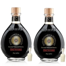 Due Vittorie Oro Gold, Barrel Aged Balsamic Vinegar of 8.45 Fl Oz (Pack 2) 
