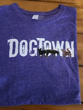 DogTown Skateboards T Shirt, purple women's L, kid's XL, dogs, soft, clean