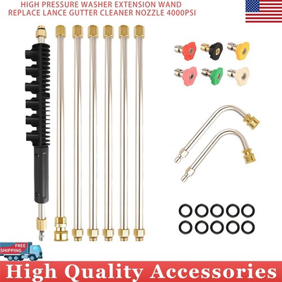 #ad High Pressure Washer Extension Wand Kits Quick Connect Lance with 6 Nozzle Heads $34.99