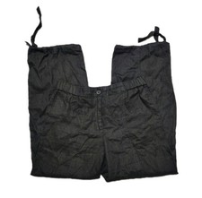 ZARA Linen Balloon Pants Tie Hem Black Women's Medium Bohemian Boho Relaxed Fit