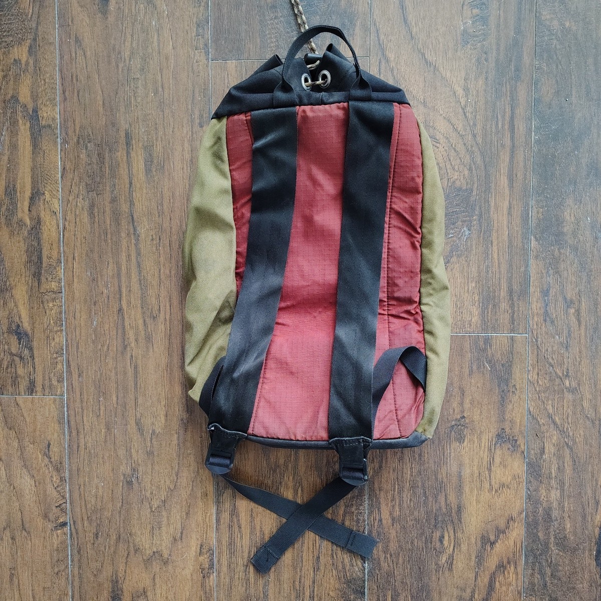 NGC drawstring backpack pouch Red Black Hiking Travel View 3