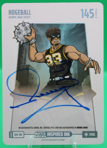 Merril Hoge HOGEBALL BFA-180 Auto Bo Jackson Battle Arena 2025 Debut Steel