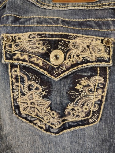Jeans donna WallFlower taglia 7 tasche impreziosite denim blu misto cotone - Foto 2 di 9