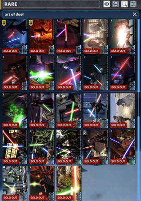 Star Wars Card Trader Complete 2018 Art of Duel with 2 Awards - Lot of 23