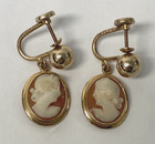 Vintage 10k Yellow Gold Cameo Stamped BDA Clip Dangle 3.4 Grams — photo 1