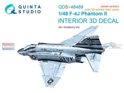 QTSQDS48489R 1:48 Quinta Studio 3D Decal - F-4J Phantom II + Resin (ACA kit)