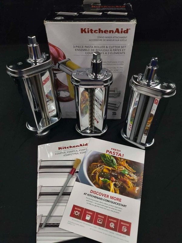 Kitchen Aid 3-Piece Pasta Roller & Cutter Set KSMPRA - OPEN BOX PRE-OWNED
