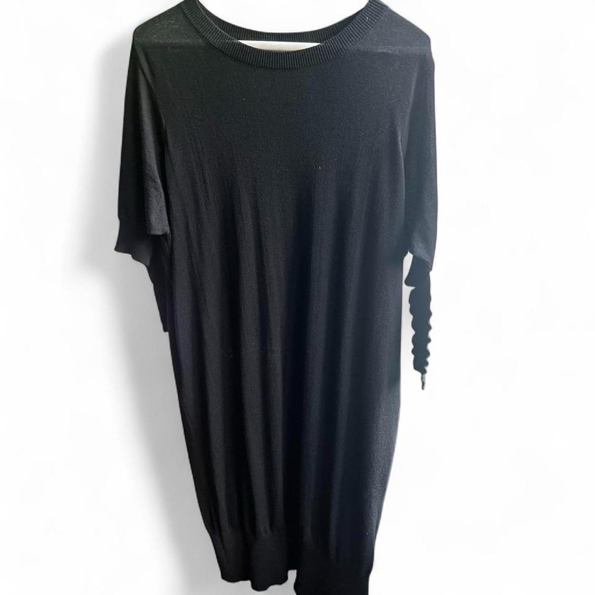 Yohji Yamamoto Rismat by Y's black knit midi dress SS 2017 lightweight 2 M Japan View 2